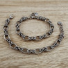 Unisex RVS Ovale en Byzantijnse Schakearmband - Verstelbaar 16-19 cm