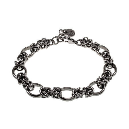 Unisex RVS Ovale en Byzantijnse Schakearmband - Verstelbaar 16-19 cm