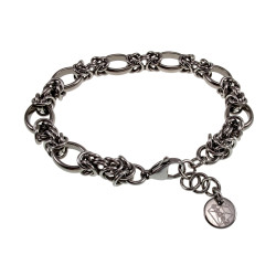 Unisex RVS Ovale en Byzantijnse Schakearmband - Verstelbaar 16-19 cm