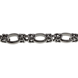 Unisex RVS Ovale en Byzantijnse Schakearmband - Verstelbaar 16-19 cm