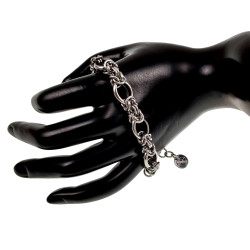 Unisex RVS Ovale en Byzantijnse Schakearmband - Verstelbaar 16-19 cm