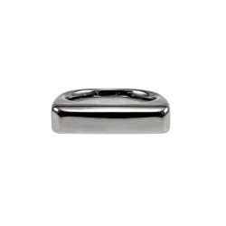 Gepolijst RVS Ring Dames - Minimalistische Ring met Rechthoekig Design