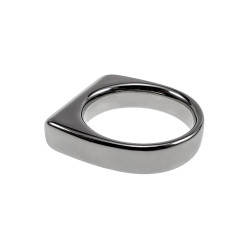 Gepolijst RVS Ring Dames - Minimalistische Ring met Rechthoekig Design