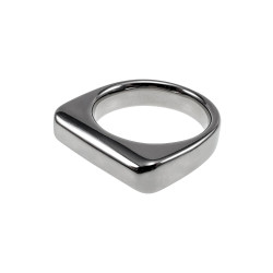 Gepolijst RVS Ring Dames - Minimalistische Ring met Rechthoekig Design