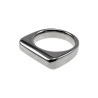 Gepolijst RVS Ring Dames - Minimalistische Ring met Rechthoekig Design