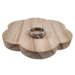 Stijlvolle Gepolijst RVS Ring met Zirkonia en Golvend Design Dames