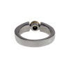 Stijlvolle Gepolijst RVS Ring met Zirkonia en Golvend Design Dames