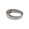 Stijlvolle Gepolijst RVS Ring met Zirkonia en Golvend Design Dames
