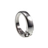 Stijlvolle Gepolijst RVS Ring met Zirkonia en Golvend Design Dames