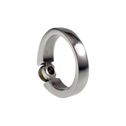 Stijlvolle Gepolijst RVS Ring met Zirkonia en Golvend Design Dames