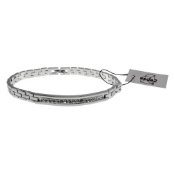 Dames Horlogeschakel Armband met Zirkonia - Rhodium Plated - 18-19 cm