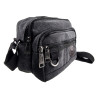 Unisex Canvas Schoudertas Zwart Antraciet van met Handvat 16x22x10 cm