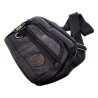 Unisex Canvas Schoudertas Zwart Antraciet van met Handvat 16x22x10 cm