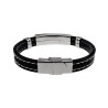 Heren Rubber Armband met Griekse Plaat van RVS - Polslengte 17-18 cm