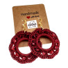 Goudkleur RVS Haakoorbellen Bordeaux Crochet Oorbellen - Lengte 63mm