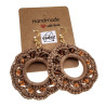 Goudkleur RVS Haakoorbellen Lichtbruine Crochet Oorbellen Lengte 63mm