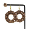 Goudkleur RVS Haakoorbellen Lichtbruine Crochet Oorbellen Lengte 63mm