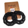 Goudkleur RVS Haakoorbellen Zwarte Crochet Oorbellen Lengte 63mm