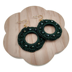 Goudkleur RVS Haakoorbellen Groene Crochet Oorbellen Lengte 63mm