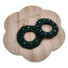 Goudkleur RVS Haakoorbellen Groene Crochet Oorbellen Lengte 63mm