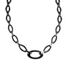 Unisex Ketting met Zwarte Keramische Schakels en RVS - 50cm tot 55cm