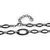 Unisex Ketting met Zwarte Keramische Schakels en RVS - 50cm tot 55cm