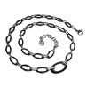 Unisex Ketting met Zwarte Keramische Schakels en RVS - 50cm tot 55cm