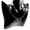 Unisex Ketting met Zwarte Keramische Schakels en RVS - 50cm tot 55cm