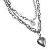 RVS Ketting met Parels, LOVE Hanger en Hart voor Fotos - 45cm tot 50cm