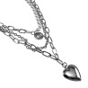 RVS Ketting met Parels, LOVE Hanger en Hart voor Fotos - 45cm tot 50cm