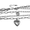 RVS Ketting met Parels, LOVE Hanger en Hart voor Fotos - 45cm tot 50cm