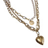 Dames Vergulde RVS Ketting met Parels, LOVE Hanger en Hart voor Fotos
