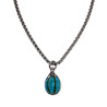 Natuurlijke Turquoise Steen hanger Dames - Gepolijst RVS - Handgemaakt