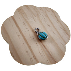 RVS Jasseron-Ketting + Turquoise Steen Hanger - Handgemaakt door esde2