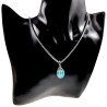 RVS Jasseron-Ketting + Turquoise Steen Hanger - Handgemaakt door esde2