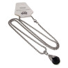 RVS Jasseron-Ketting + Lavasteen Steen Hanger - Handgemaakt door esde2
