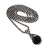 RVS Jasseron-Ketting + Lavasteen Steen Hanger - Handgemaakt door esde2