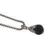 RVS Jasseron-Ketting + Lavasteen Steen Hanger - Handgemaakt door esde2