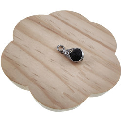 RVS Jasseron-Ketting + Lavasteen Steen Hanger - Handgemaakt door esde2