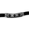 Heren Siliconen Armband en Bicolor RVS - Fleur-de-Lis Design Zwart PVD