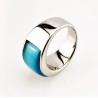 Roestvrijstalen Ring met Blauwe Opaal