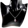 RVS Jasseron-Ketting + Maansteen Hanger in Groen en Fuchsia Dames