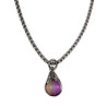 RVS Jasseron-Ketting + Maansteen Hanger in Paarse en Lichtbruine Dames