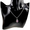 RVS Jasseron-Ketting + Maansteen Hanger in Paarse en Lichtbruine Dames
