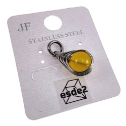 Elegante Dames Hanger met Geel Kristal - RVS - Handgemaakt door esde2