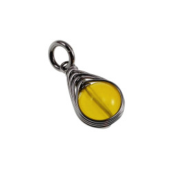 Elegante Dames Hanger met Geel Kristal - RVS - Handgemaakt door esde2