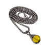 RVS Jasseron-Ketting + Geel Kristal Hanger Dames - Handgemaakt esde2