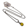 RVS Jasseron-Ketting + Geel Kristal Hanger Dames - Handgemaakt esde2