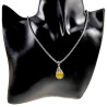 RVS Jasseron-Ketting + Geel Kristal Hanger Dames - Handgemaakt esde2