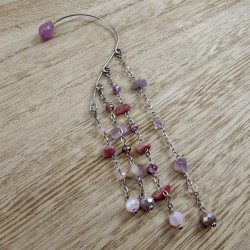 RVS Ear Cuff Oorbel Natuurstenen en Kristallen Handgemaakt door esde2